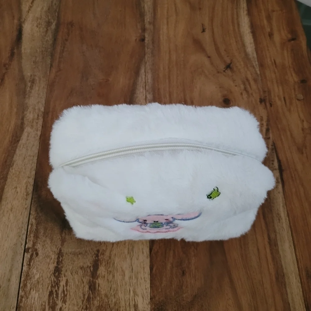 Sanrio Cinnamoroll Plush White Embroidered Makeup Bag
